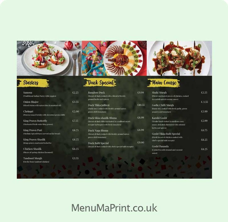 High-quality A4 folded menu printing service at a competitive price. Just pick paper type, fold and quantity. Order A4 folded takeaway menu NOW! Other 2