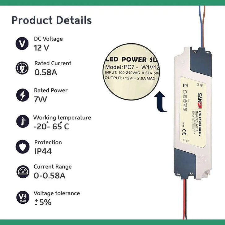 LED Driver 7w-60w DC 12V Constant Voltage Power Supply Adapter Other 4