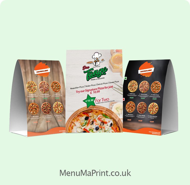 MenuMa Print executes first-class Tent Card Printing at unbeatable prices. Tent Card is praiseworthy and table tent is widely used in restaurants and hotels Other 2