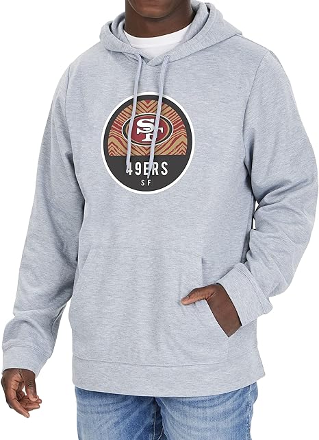 Zubaz Officially Licensed NFL Men's Team Graphic Gray Hoodie, Team Color Clothes & Acessoires